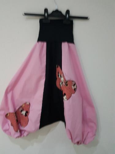 Sarouel enfant rose et noir papillons imprimés mickey 3-4 ANS