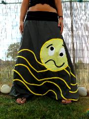 sarouel gris et vagues jaune smiley