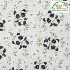 masque à plis enfant panda bambou vert