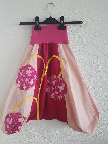 Sarouel enfant ROSE et jaune champi 3-4 ANS