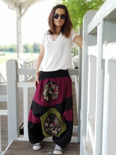 sarouel noir et bordeaux bulle caterinas