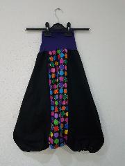 Sarouel enfant noir et gros pois multico 4-5 ANS