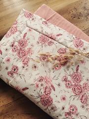 couverture bébé/plaid enfant XXL fleurie rose