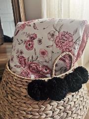 couverture bébé/plaid enfant XXL fleurie rose