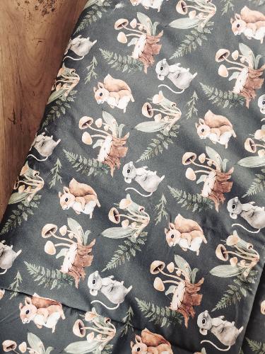 couverture bébé/plaid enfant XXL écureuil kaki