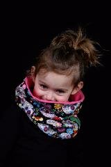 snood enfant tete de mort fleurie